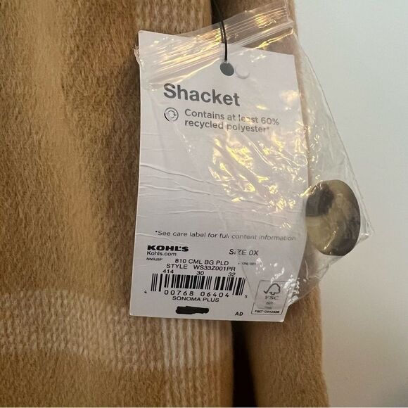 Sonoma Goods For Life Plaid Utility Shacket Jacket - Picture 5 of 8